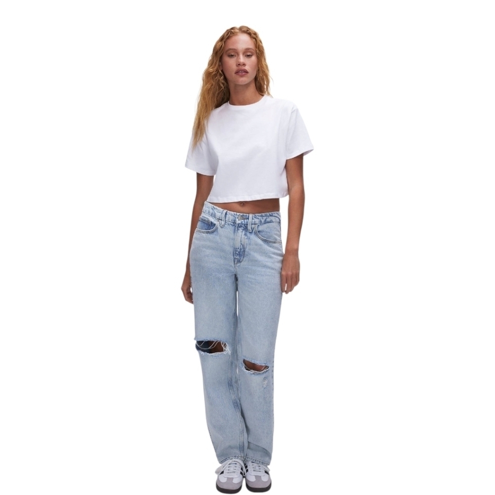 Good American The Cotton Cropped Tee In White•Size 4•NWT! - Picture 2 of 7